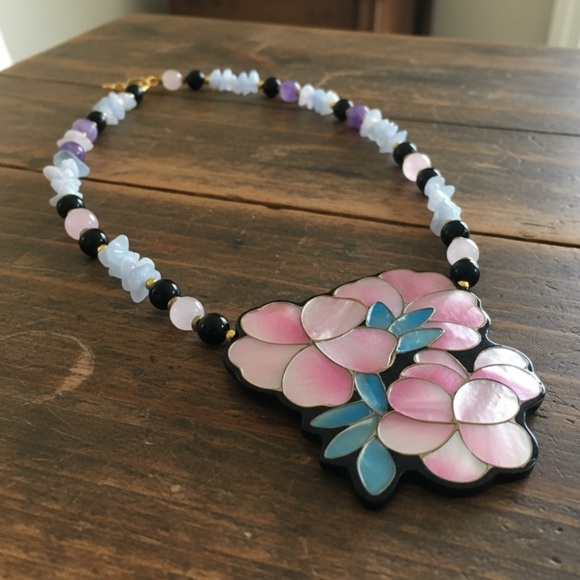 Lee Sands Jewelry - Lee Sands Pink Plumeria Floral Necklace